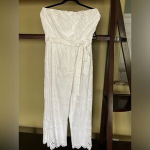 Eyelet Strapless Jumpsuit